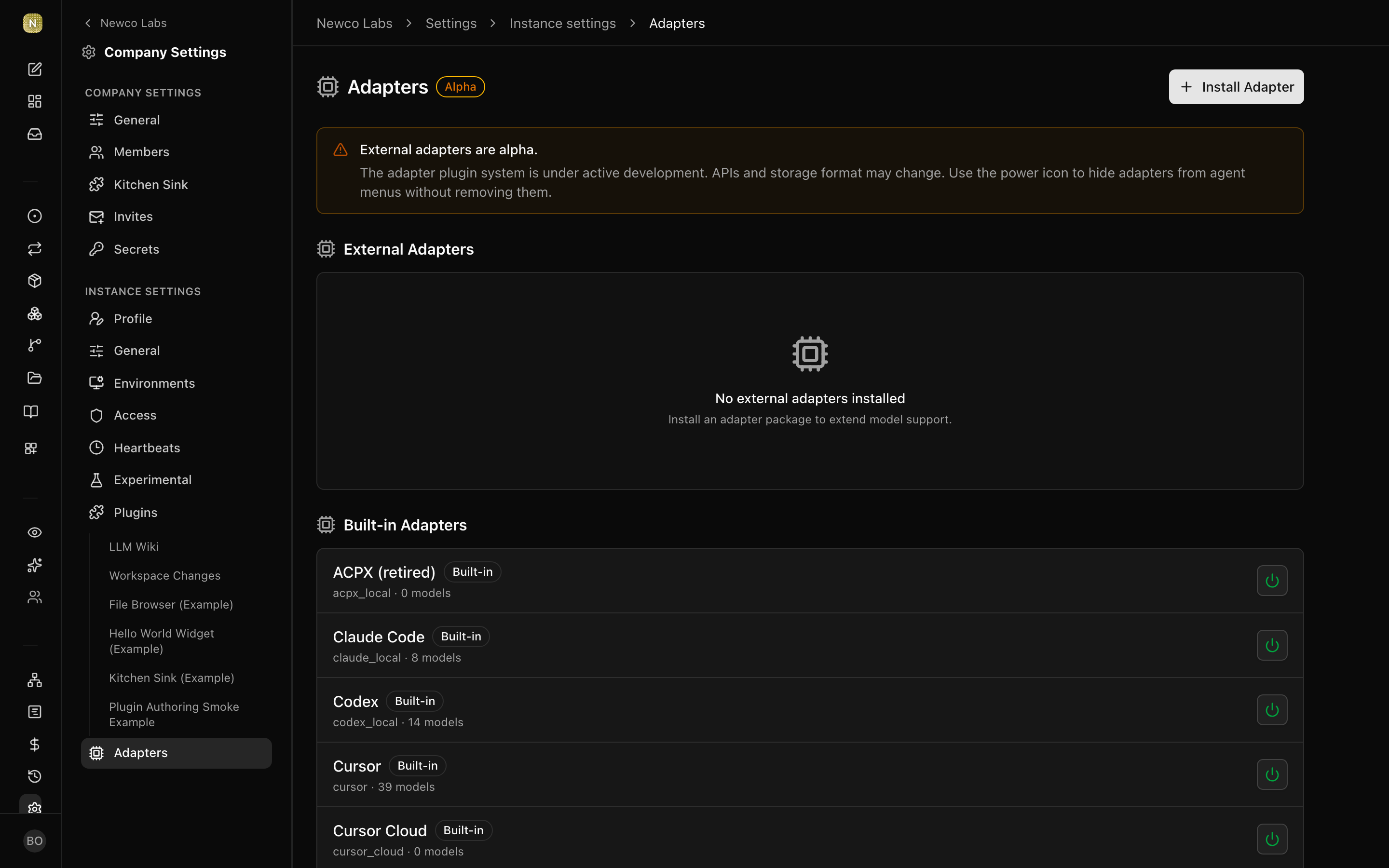 Instance adapters
