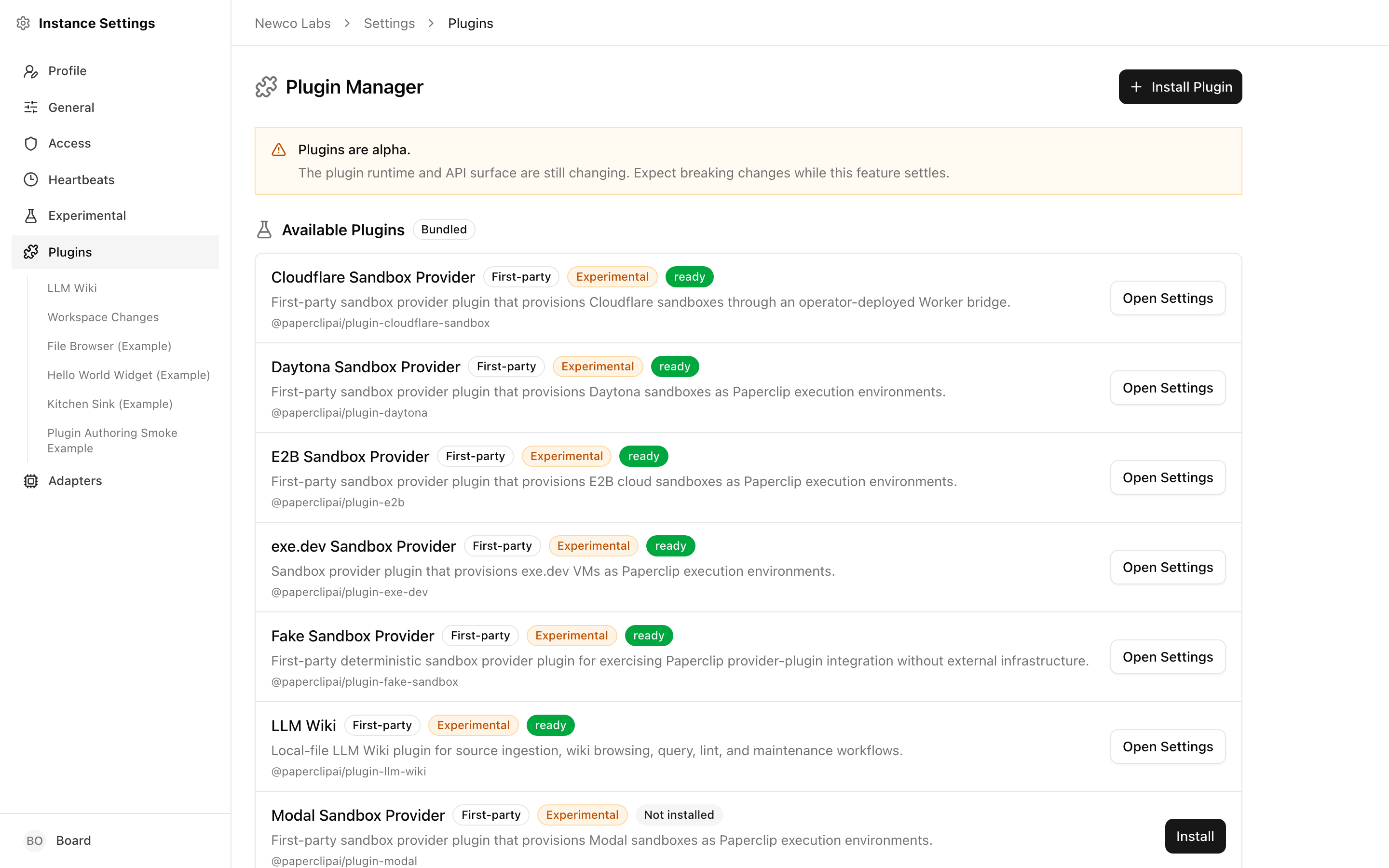 Plugin jobs log