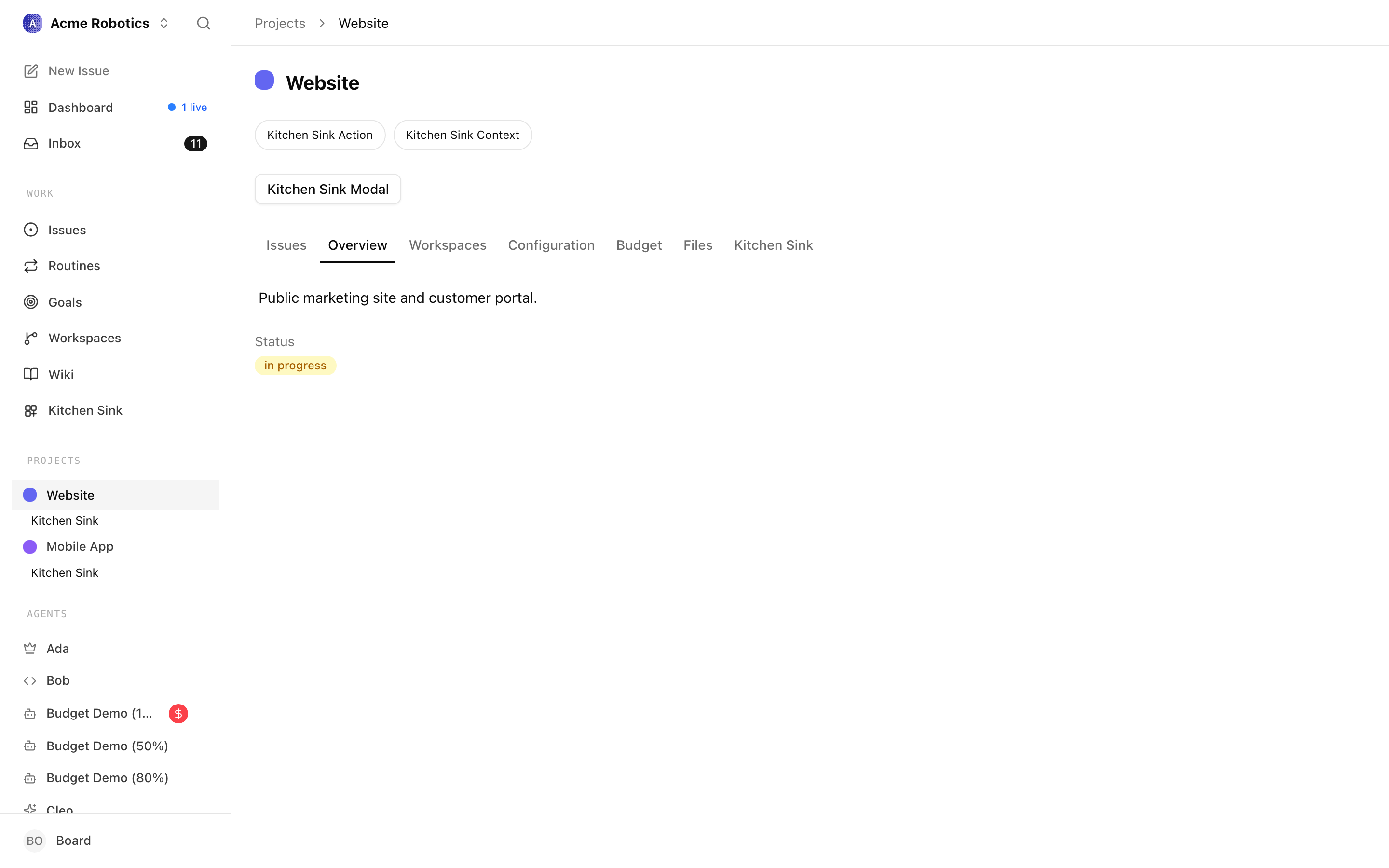 Overview tab