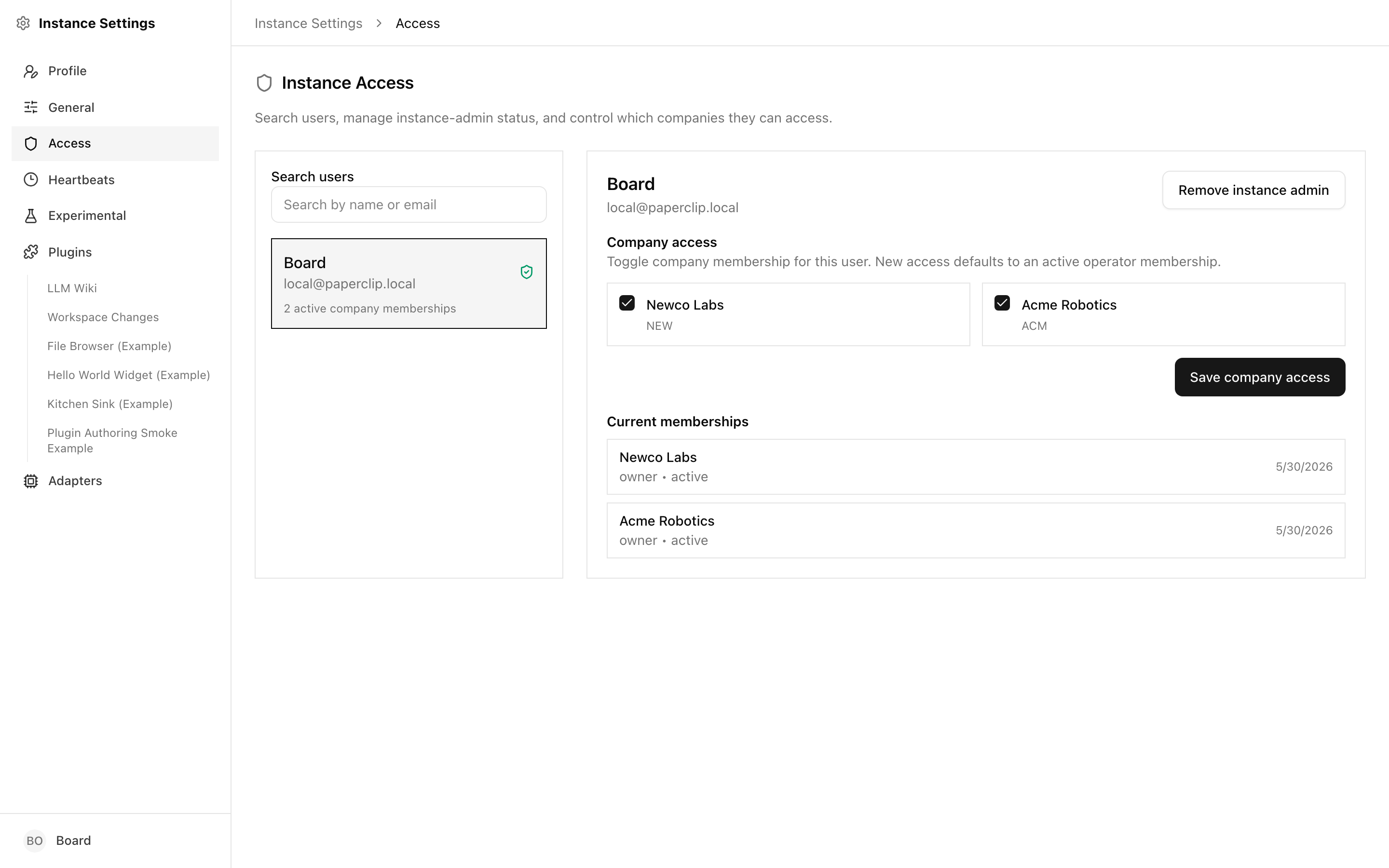 Instance access