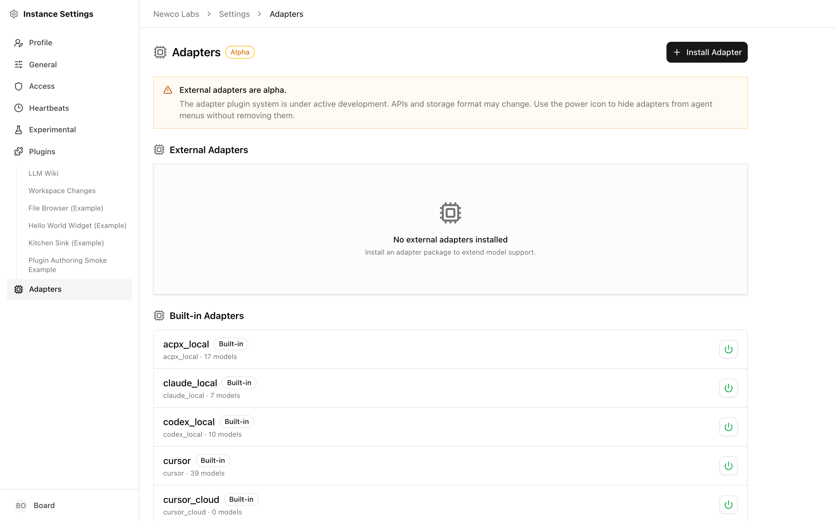 Instance adapters